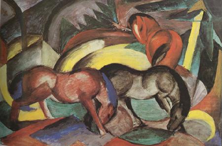 Franz Marc Three Horses (mk34) china oil painting image